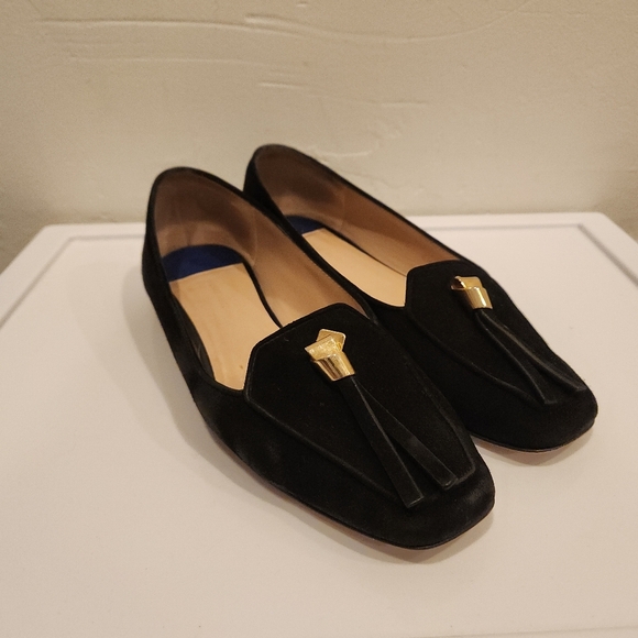 Stuart Weitzman Women's Black Suede Slipknot Signature Flats Size 6.5m - Picture 3 of 9